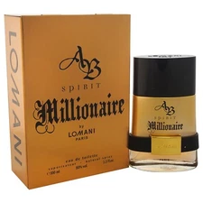 AB Spirit Millionaire by Lomani  3.4oz EDT Spray for Men New Sealed Box