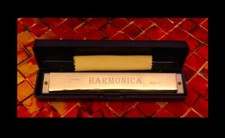 yuemei 24 hole HARMONICA in case polishing cloth.mouth organ, not a toy Gold