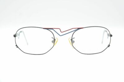 Vintage GMC Trend Company G407 Schwarz Bunt oval Brille Brillengestell NOS