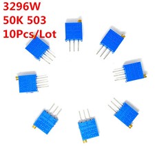 10pcs 3296W 50K Ohm  503 Trim Pot Trimmer Potentiometer High Precision 3296