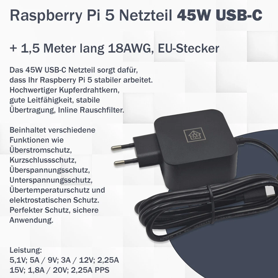 Raspberry Pi 5 8GB Starter-Kit | Netzteil 45W | Gehäuse | 64GB Edition |Schwarz - Bild 4 von 4