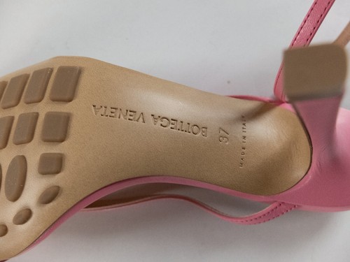 BOTTEGA VENETA Sandalias de cuero con tiras rosa flor elástica talla 7 US / 37 IT - Imagen 9 de 12