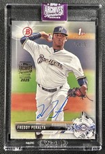 FREDDY PERALTA 2017 BOWMAN #BP22 1ST PROSPECT 2025 ARCHIVES AUTO 15/30 BREWERS