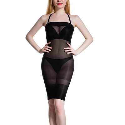 Damen Glänzend Stretch Trägerlos Kleid Bodycon Minikleid Schulterfrei Partykleid