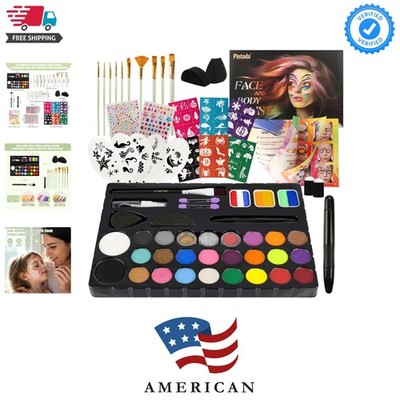 26 Color Face Painting Kit for Kids - Non-Toxic Water Activated Face Paint Pa...