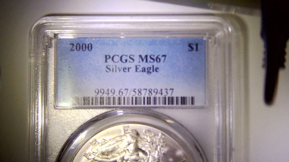 2000 American Silver Eagle $1 One Oz Fine Silver Coin Brilliant Uncircu MS67 - Image 2 of 4