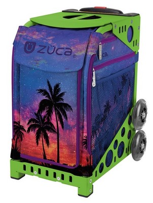 Zuca Island Life Sport Insert Bag Green Frame with Flashing Wheels Travel