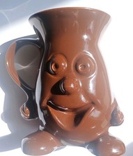 VINTAGE CADBURY'S MUG HOT CHOC Chuckles Brown Ceramic Character 12CM 300ml - VGC