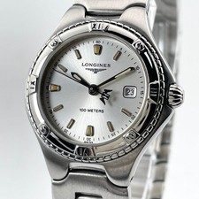 LONGINES Conquest Date Roman Wristwatch Silver Stainless Steel 28 5mm