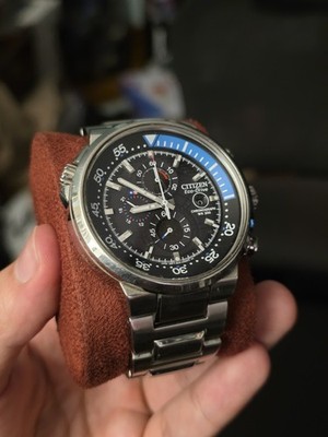 Citizen Eco-Drive Endeavor Chronograph Watch Solar Powered Runs Great