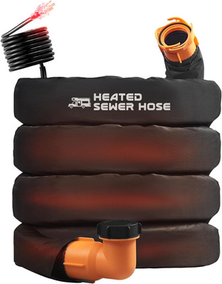 15FT Sewer Hose with Heated Sleeve Black Rv Sewer Hose Kit Sewer Hose for Rv