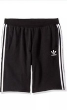 NEW ADIDAS Black Fleece EJ3250 Drawstring Waist Boys Sport Shorts Size M