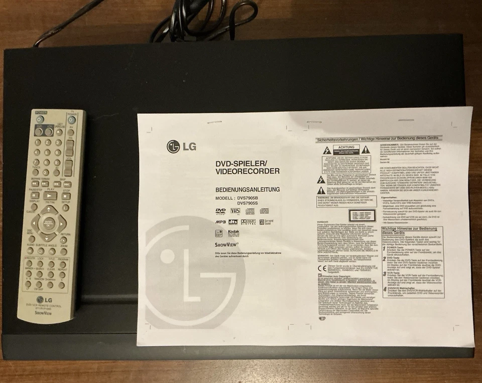 LG DVS7905B DVD Player VHS Videorecorder schwarz mit Fernbedienung - Bild 2 von 4