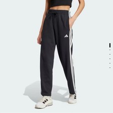 NWT Adidas Black Track Pants with White Stripes - French Terry - Women's Size M