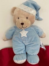 Mothercare Blue Star 'Bedtime Bear' Soft Plush Hug Toy 11" 28cms Tall vgc