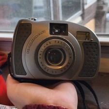 Kalimar Precision Zoom 35mm Film Camera Focus Free Flash Silver Black