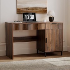 47" Office Desk with Fluted Ders, Wooden Home Exectuive Desk with