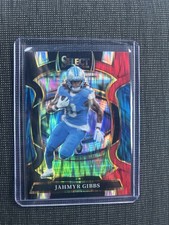2025 Panini Select #71 Jahmyr Gibbs Red and Blue Prizm Shock