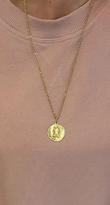 18k Vardan Mamikonian Solid Gold Pendant small .75'' diameter NEW armenian