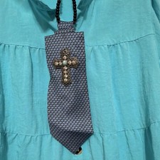 Women?s Jewerly Tie necklace embellished with Turquoise Christian Cross Necklace