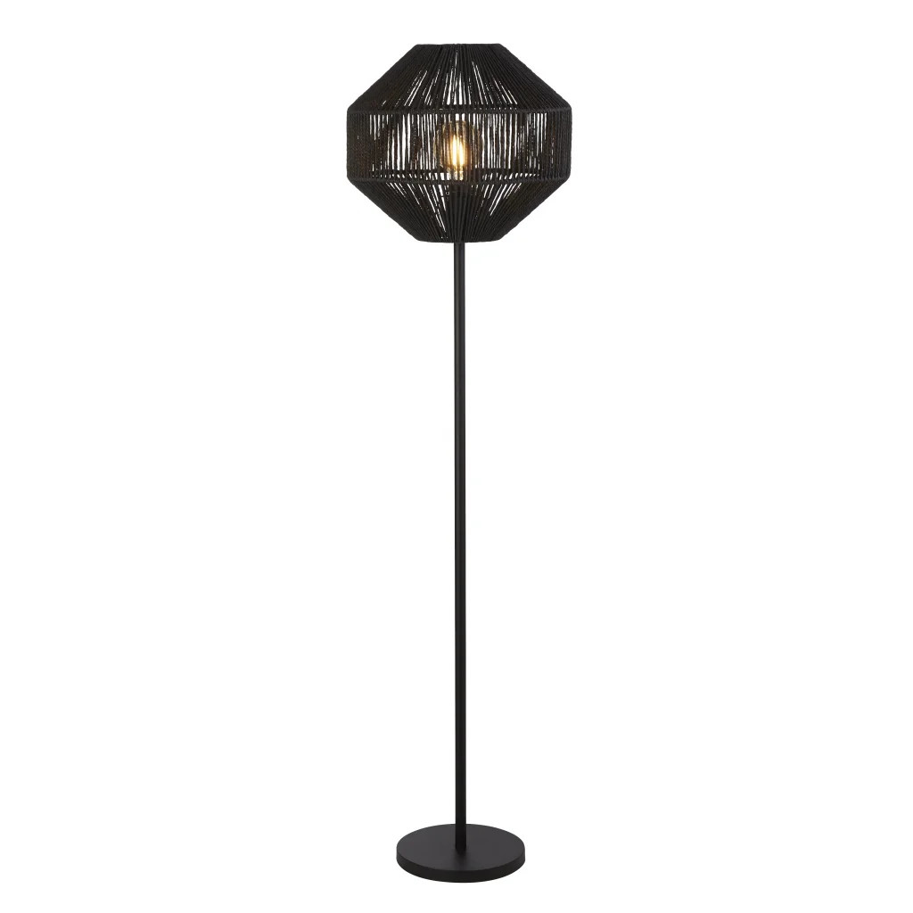 Floor Light Black Wicker Matt Searchlight 11202-1BK