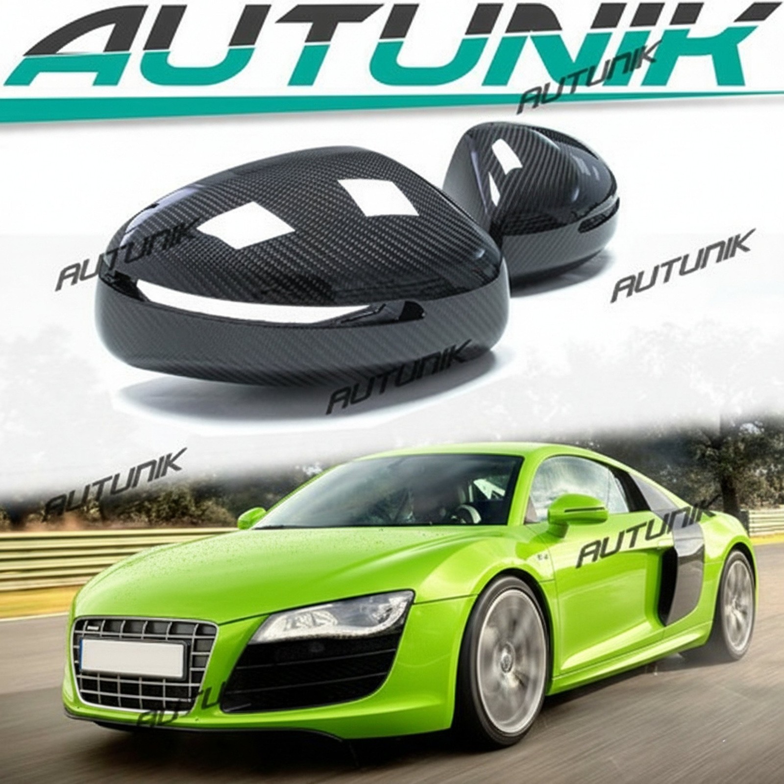 Real Carbon Fiber Mirror Cap Covers for Audi TT TTS TT RS Quattro R8 07-14