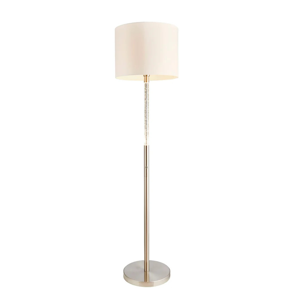 Floor Light Silver Andromeda LED Touch Satin Chrome Vintage White Endon 71620