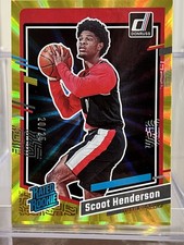 2023-24 Donruss Rated Rookie Scoot Henderson #250 Holo Yellow Laser /25 (RC) SP