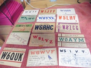 Vtg Lot Amateur Ham Radio Post Card Many States Texas Calif LA 40's 1c Stamp