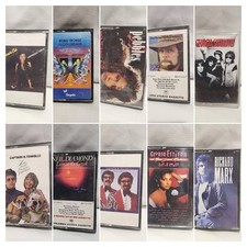 Vintage Lot Of 10 Cassette Tapes- Various Artist with Original Tapes Inside