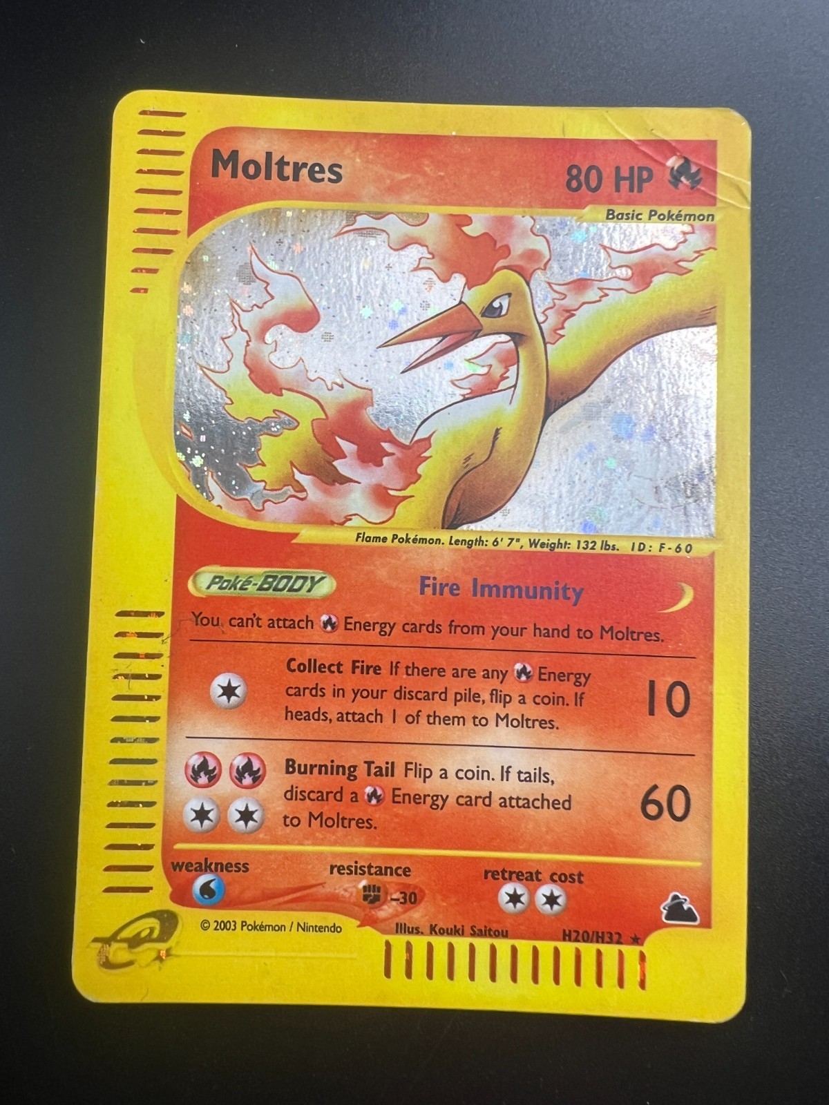 Moltres - H20/H32 - Pokemon Skyridge Holo Rare Card HP