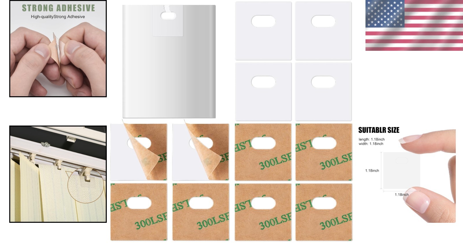 60 Pcs Vertical Blind Repair Tabs, Clear Vertical Blinds Replacement Parts Fixer