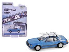 Greenlight 30510 1/64 1981 Ford Mustang Ghia Coupe Blue Glow Metallic