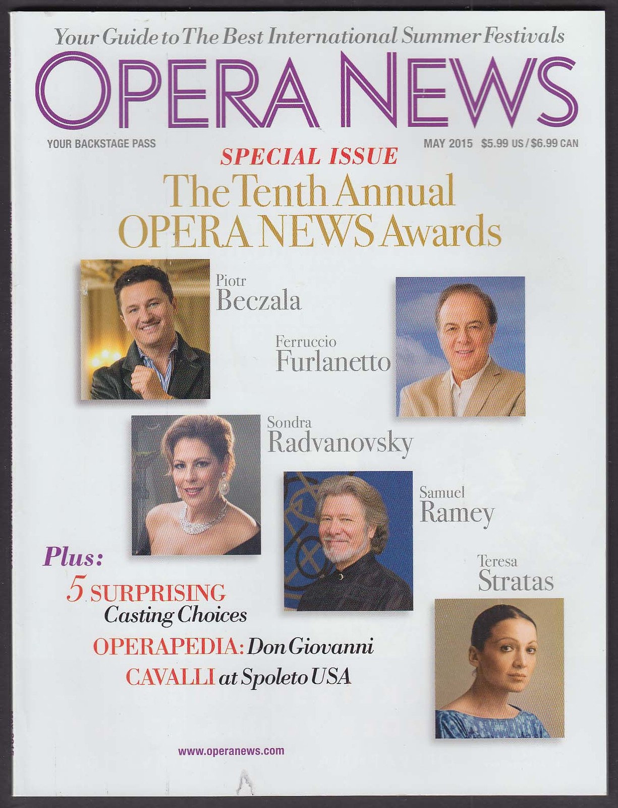 OPERA NEWS Piotr Beczala Ferruccio Furlanetto Sondra Radvanovsky ++ 5 2015