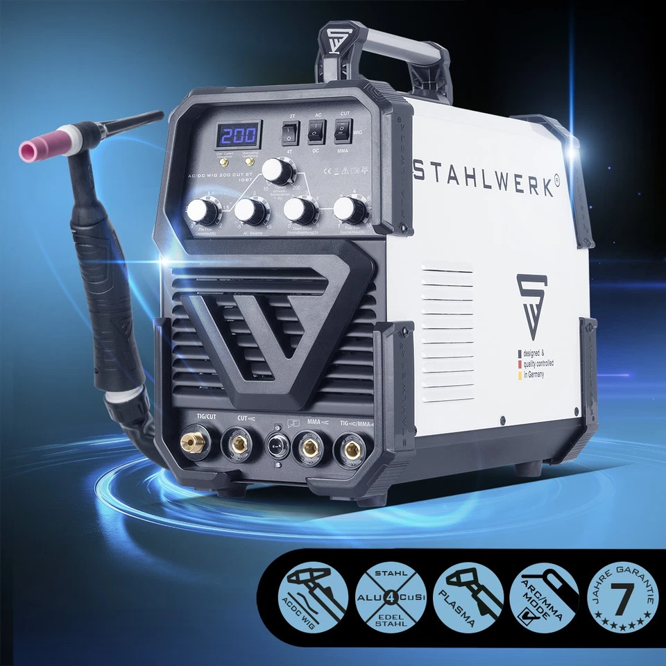 Poste à souder STAHLWERK AC/DC TIG 200 ST IGBT inverter à MMA & Plasma Decoupeur - Photo 2/4