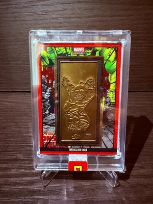 Verkaufe 4 Karten Marvel Anthology Medaillon Card Hulk, Spiderman, Wolverine, Iron Man
