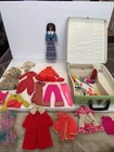 Vintage Barbie Case With Doll Clothing And Accessories