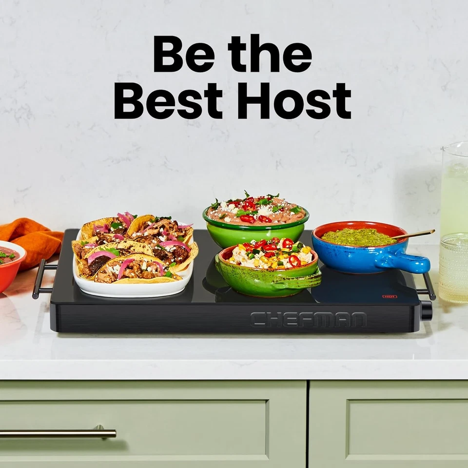 Chefman Electric Warming Tray with Adjustable Temperature Control - Black (Used) - Image 3 of 4