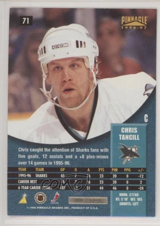 1996-97 Pinnacle Foil Chris Tancill #71 - Image 2 of 2