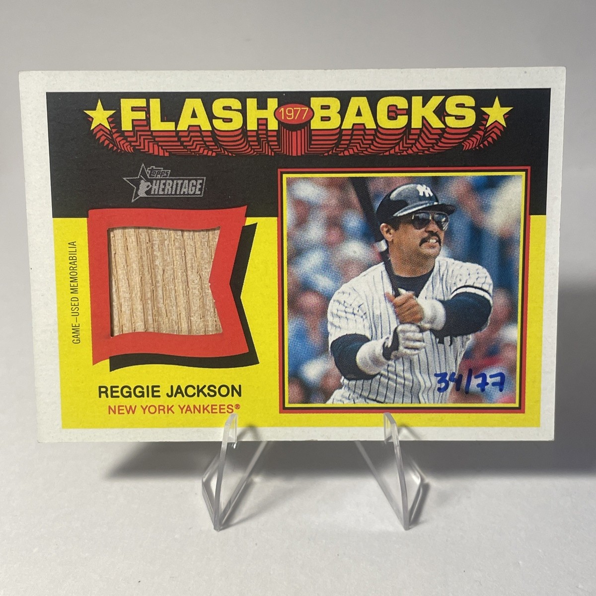 2026 Topps Heritage Reggie Jackson 1977 Flashbacks Bat Relic /77 