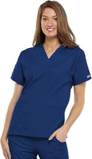 Cherokee Workwear Women's L Scrub Top Electric Blue Soft Comfy V-Neck 4700