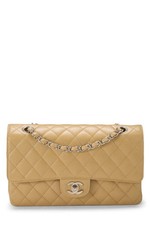 Chanel Beige Quilted Caviar Classic Double Flap Medium - WGACA