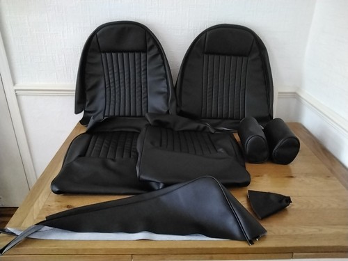 triumph spitfire 1500 SEAT covers British made.Black LEATHER LOOK.fits 1973 to81 - Picture 2 of 18