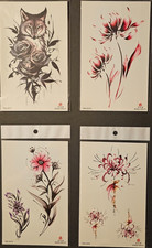 4 Sheets Premium Quality Middle Half Arm Temporary Tattoos For Men  Women 127