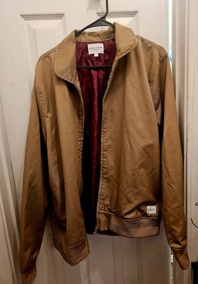 Five Four LA Men s Harrington Bomber Jacket Lge Taupe Zip NWT Modern Minimalist