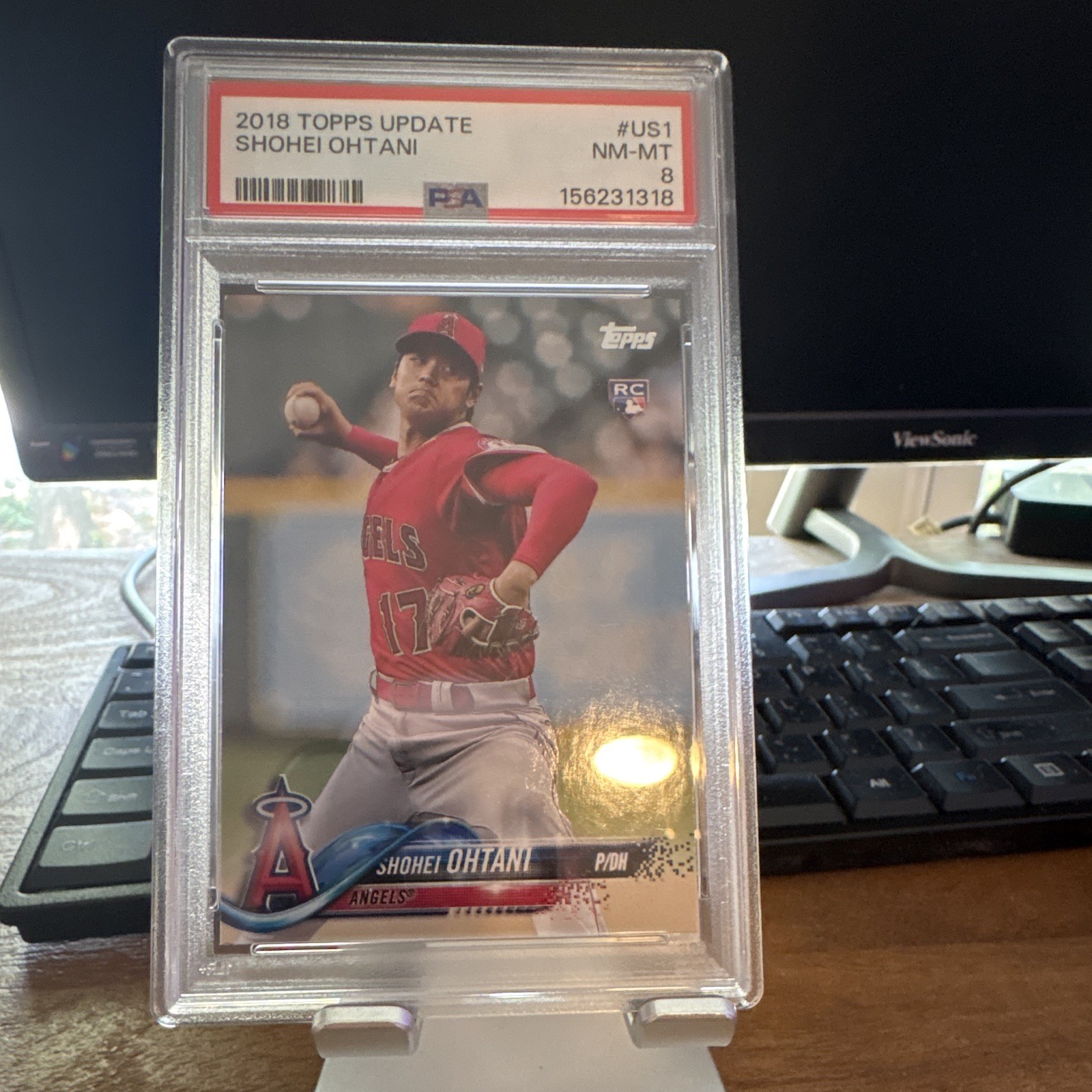 Topps 2018 Update Shohei Ohtani #US1 RC PSA 8 Los Angeles Angels Red