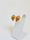 Vintage Avon Gold Purple Rhinestone Grapes Bunch Leaf Leaves Pierced Earrings — photo 3