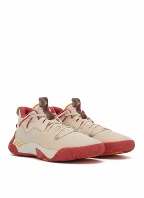 James Harden Shoes (Adidas) Stepback 3 Off-White with Red Trim