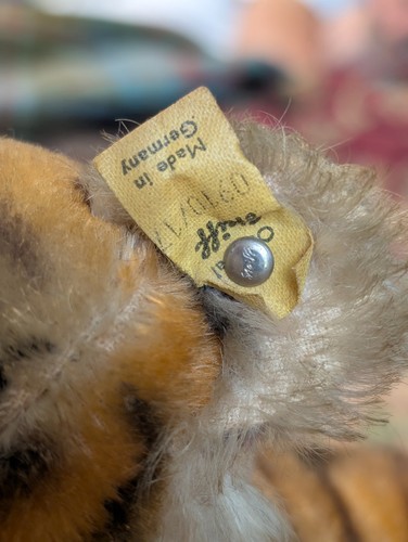 Vintage Steiff Lion & Tiger Pair – Mohair Plush – Button & Tag – Made in Germany - Picture 4 of 18