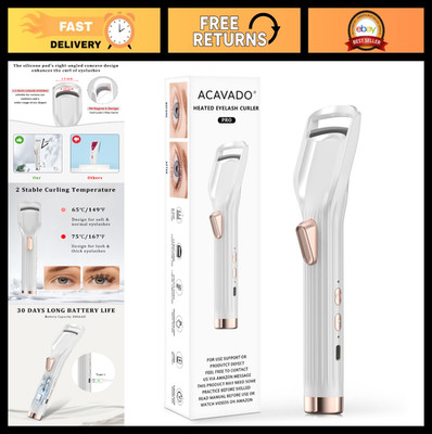 Rechargeable Heated Eyelash Curler - Fast 8s Heat-Up, 24H Long Lasting, 2 Heat M